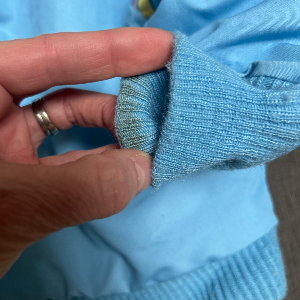 NFS Vintage 80s baby coat pastel blue and pink Size 12 months - Picture 5 of 7